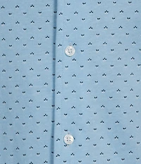 Daniel Cremieux Signature Label Geo Printed Jersey Jacquard Short Sleeve Button Front Shirt