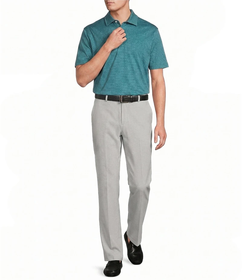 Daniel Cremieux Signature Label Geometric Print Short Sleeve Polo Shirt