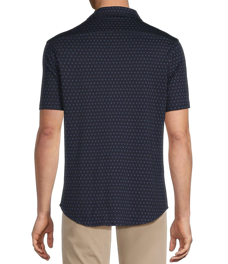 Daniel Cremieux Signature Label Geometric Printed Short Sleeve Button Front Shirt