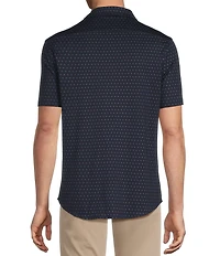 Daniel Cremieux Signature Label Geometric Printed Short Sleeve Button Front Shirt