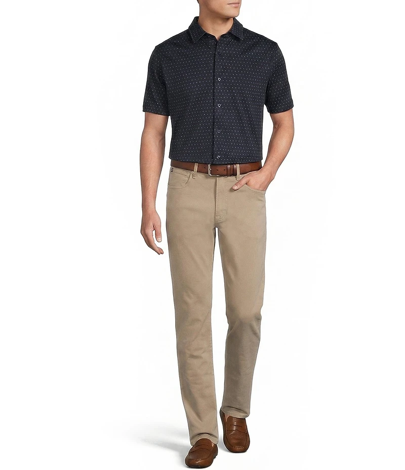 Daniel Cremieux Signature Label Geometric Printed Short Sleeve Button Front Shirt