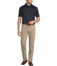 Daniel Cremieux Signature Label Geometric Printed Short Sleeve Polo Shirt