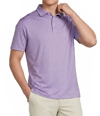 Daniel Cremieux Signature Label Geometric Printed Short Sleeve Polo Shirt