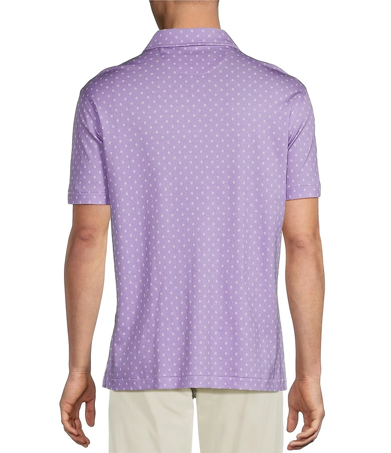 Daniel Cremieux Signature Label Geometric Printed Short Sleeve Polo Shirt