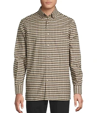 Daniel Cremieux Signature Label Heathered Check Cashmere Blend Long Sleeve Woven Shirt