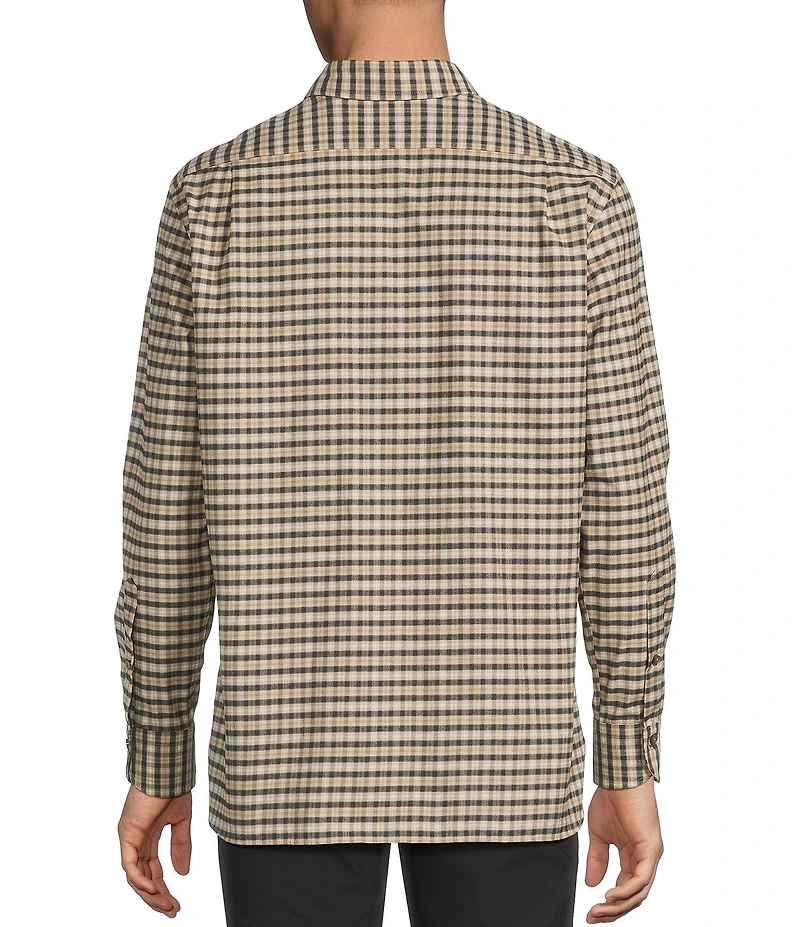 Daniel Cremieux Signature Label Heathered Check Cashmere Blend Long Sleeve Woven Shirt