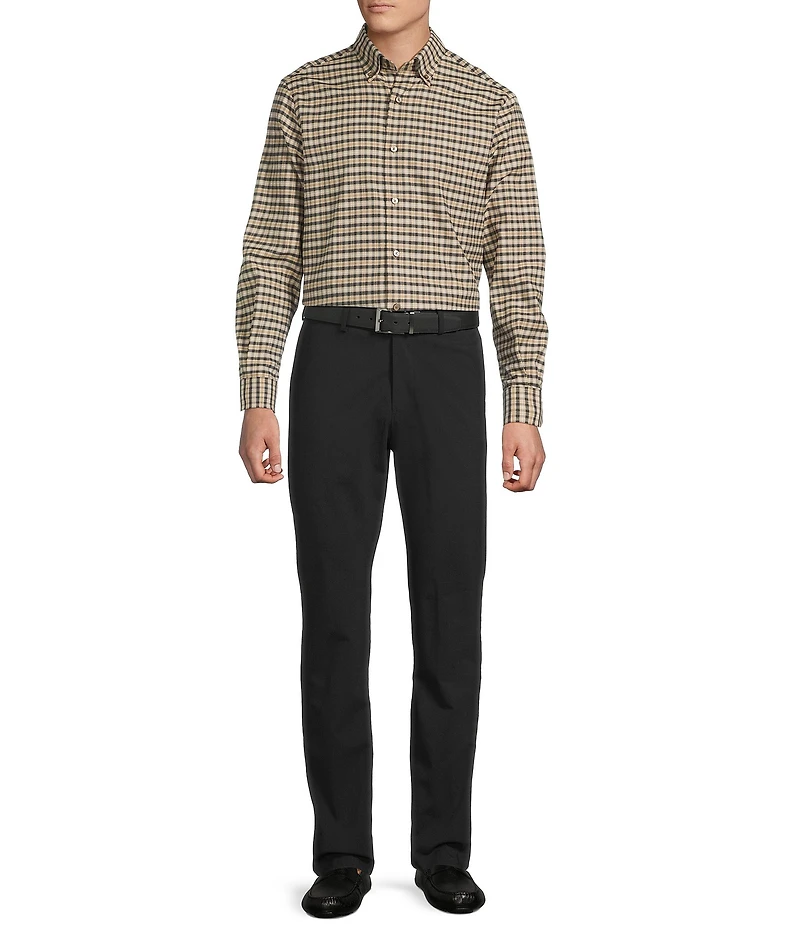 Daniel Cremieux Signature Label Heathered Check Cashmere Blend Long Sleeve Woven Shirt