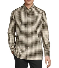 Daniel Cremieux Signature Label Heathered Check Cashmere Blend Long Sleeve Woven Shirt