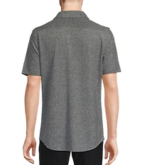 Daniel Cremieux Signature Label Jersey Jacquard Short Sleeve Coatfront Shirt