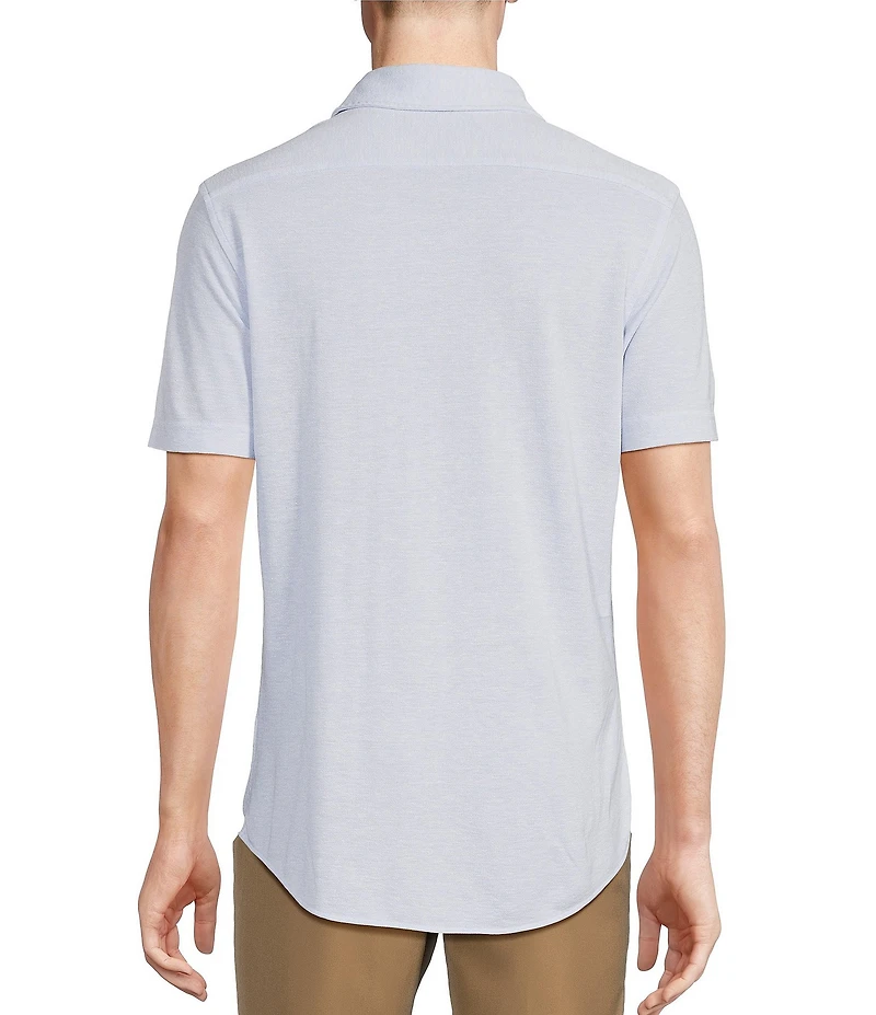 Daniel Cremieux Signature Label Jersey Jacquard Short Sleeve Coatfront Shirt