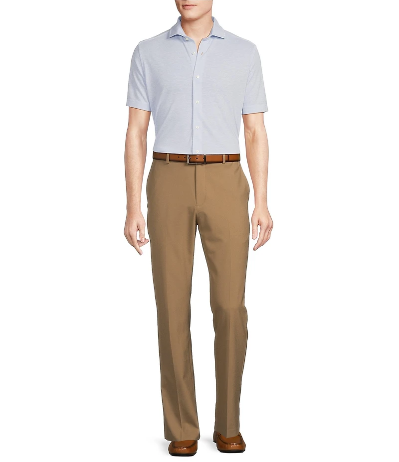 Daniel Cremieux Signature Label Jersey Jacquard Short Sleeve Coatfront Shirt