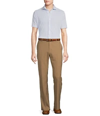 Daniel Cremieux Signature Label Jersey Jacquard Short Sleeve Coatfront Shirt