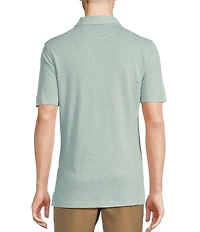 Daniel Cremieux Signature Label Jersey Solid Textured Jacquard Short Sleeve Polo Shirt
