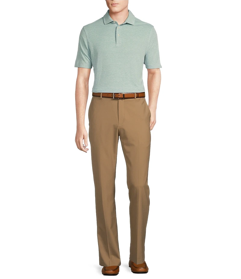 Daniel Cremieux Signature Label Jersey Solid Textured Jacquard Short Sleeve Polo Shirt