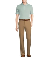 Daniel Cremieux Signature Label Jersey Solid Textured Jacquard Short Sleeve Polo Shirt