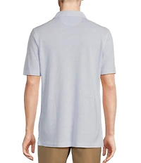 Daniel Cremieux Signature Label Jersey Solid Textured Jacquard Short Sleeve Polo Shirt