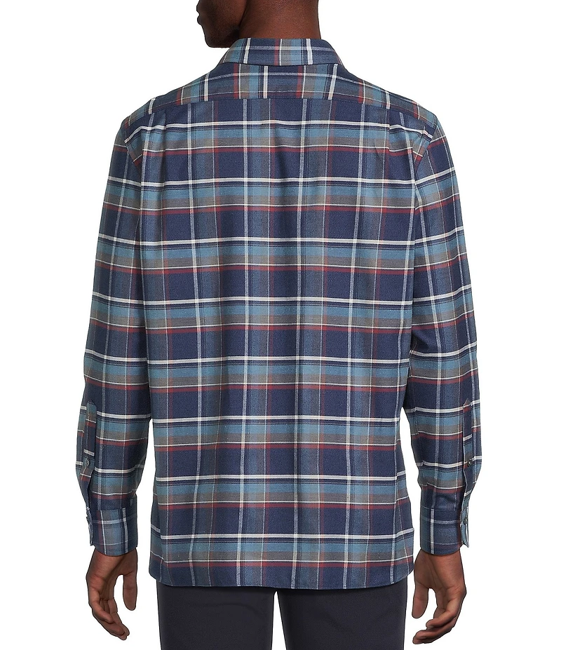 Daniel Cremieux Signature Label Large Plaid Cashmere Blend Long Sleeve Woven Shirt