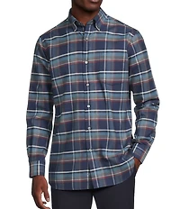 Daniel Cremieux Signature Label Plaid Cashmere Blend Long Sleeve Woven Shirt
