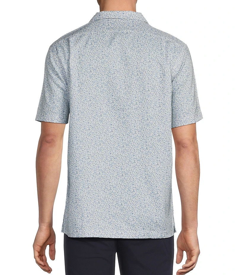 Daniel Cremieux Signature Label Leaf Print Short Sleeve Woven Camp Shirt