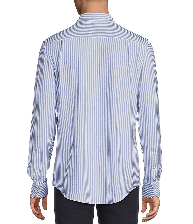 Daniel Cremieux Signature Label Long Sleeve Button Down Luxe Stretch Banker Stripe Woven Shirt