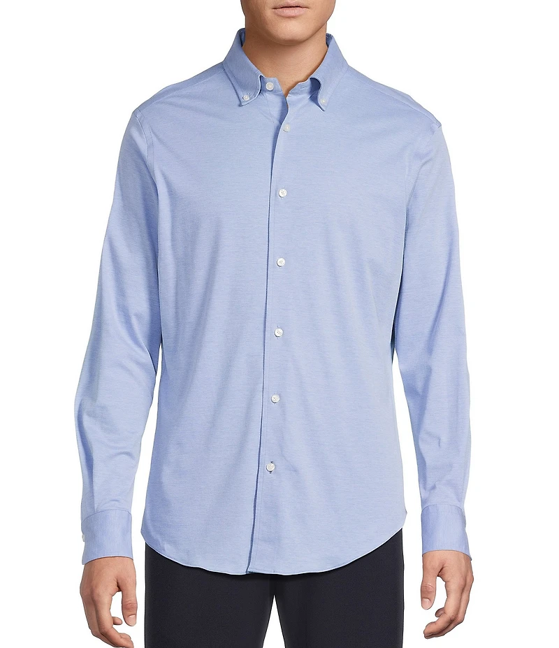 Daniel Cremieux Signature Label Long Sleeve Button Down Luxe Stretch Solid Woven Shirt