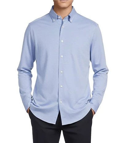 Daniel Cremieux Signature Label Long Sleeve Button Down Luxe Stretch Solid Woven Shirt