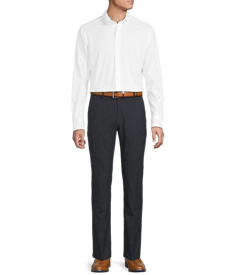 Daniel Cremieux Signature Label Long Sleeve Button Down Luxe Stretch Solid Woven Shirt