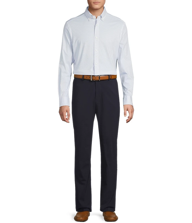 Daniel Cremieux Signature Label Luxe Stretch Diamond Pattern Long Sleeve Woven Shirt