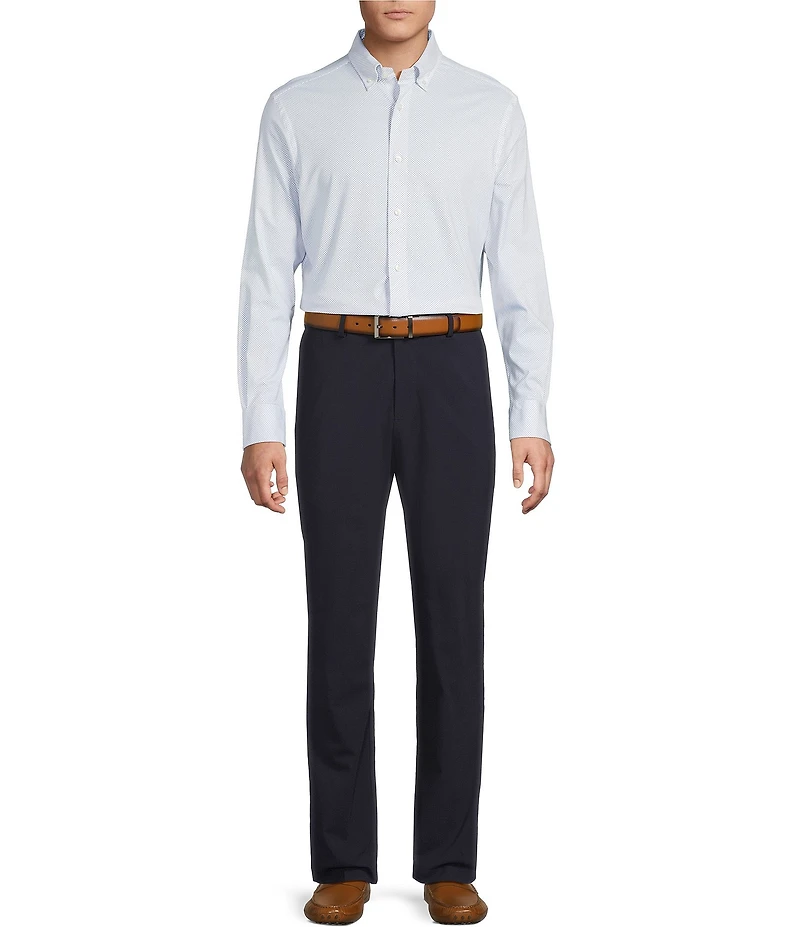 Daniel Cremieux Signature Label Luxe Stretch Diamond Pattern Long Sleeve Woven Shirt