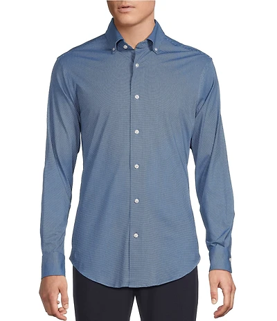 Daniel Cremieux Signature Label Luxe Stretch Geo Print Long Sleeve Woven Shirt