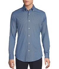Daniel Cremieux Signature Label Luxe Stretch Geo Print Long Sleeve Woven Shirt