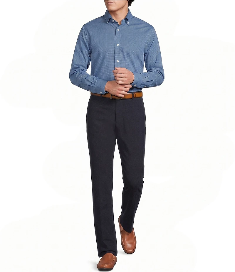 Daniel Cremieux Signature Label Luxe Stretch Geo Print Long Sleeve Woven Shirt