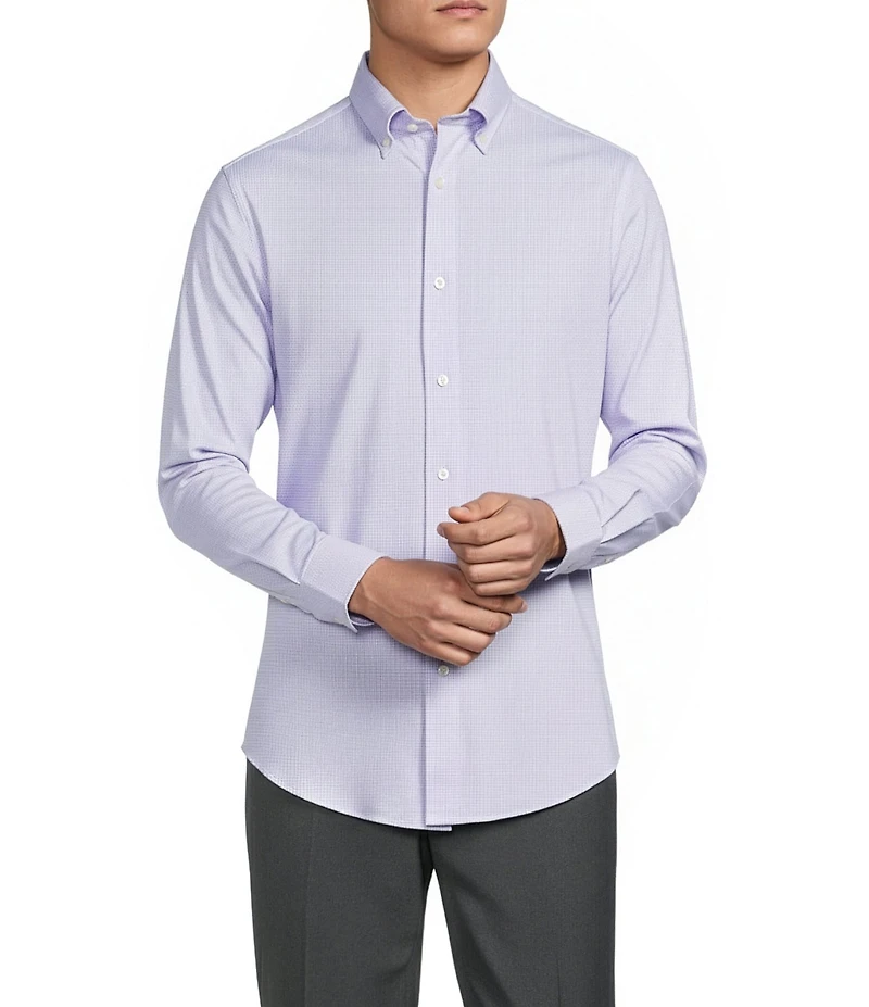 Daniel Cremieux Signature Label Luxe Stretch Micro Pattern Long Sleeve Woven Shirt
