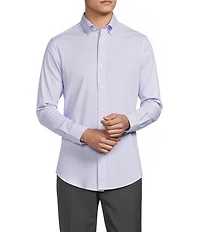Daniel Cremieux Signature Label Luxe Stretch Micro Pattern Long Sleeve Woven Shirt