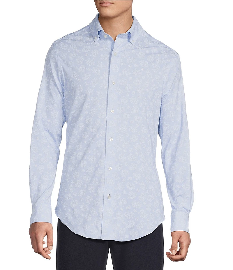 Daniel Cremieux Signature Label Luxe Stretch Paisley Long Sleeve Woven Shirt