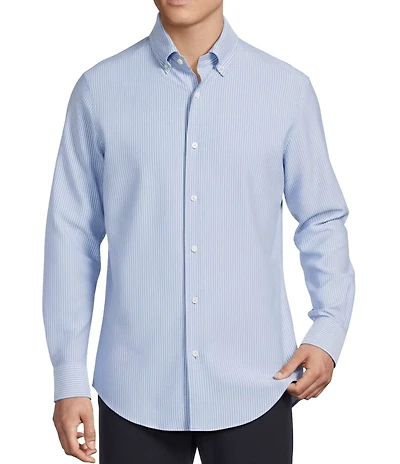 Daniel Cremieux Signature Label Luxe Stretch Stripe Long Sleeve Woven Shirt