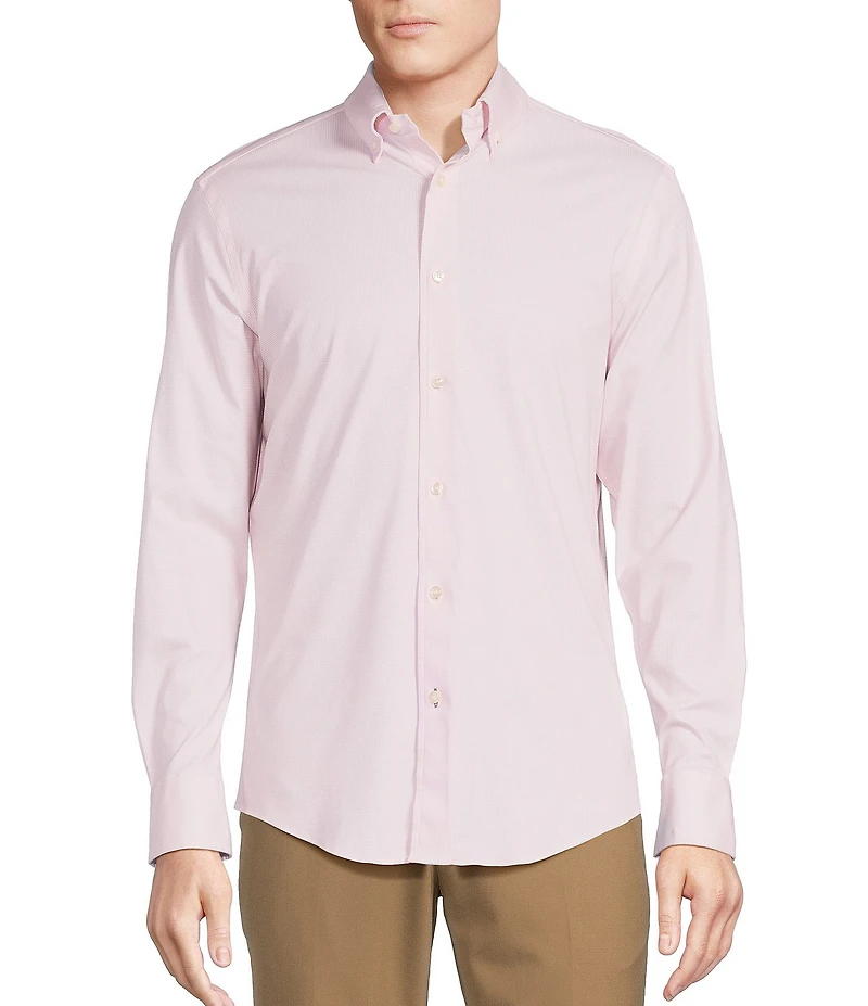 Daniel Cremieux Signature Label Micro Check Luxe Stretch Long Sleeve Woven Shirt