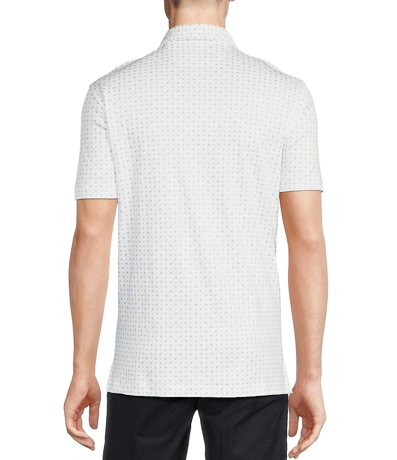 Daniel Cremieux Signature Label Lucent Mini Geo Print Short Sleeve Polo Shirt