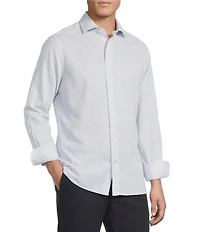 Daniel Cremieux Signature Label Non-Iron Check Linen Long Sleeve Button Front Woven Shirt