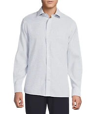Daniel Cremieux Signature Label Non-Iron Check Linen Long Sleeve Button Front Woven Shirt