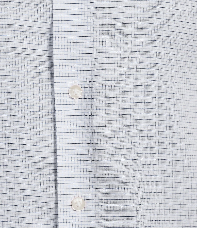 Daniel Cremieux Signature Label Non-Iron Check Linen Long Sleeve Button Front Woven Shirt