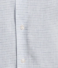 Daniel Cremieux Signature Label Non-Iron Check Linen Long Sleeve Button Front Woven Shirt