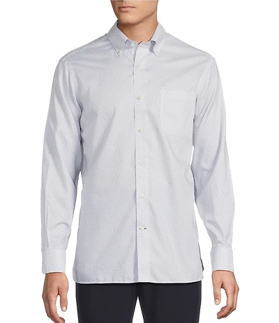 Daniel Cremieux Signature Label Non-Iron Diamond Geometric Oxford Long Sleeve Woven Shirt
