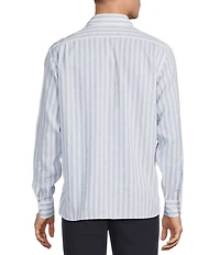 Daniel Cremieux Signature Label Non-Iron Large Stripe Linen Long Sleeve Woven Shirt