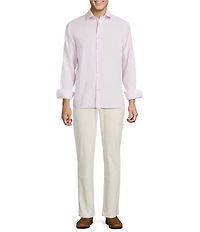 Daniel Cremieux Signature Label Non-Iron Medium Stripe Linen Long Sleeve Woven Shirt