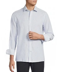 Daniel Cremieux Signature Label Non-Iron Micro Stripe Linen Long Sleeve Woven Shirt
