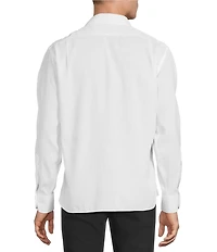 Daniel Cremieux Signature Label Non-Iron Solid Linen Long Sleeve Button Front Woven Shirt