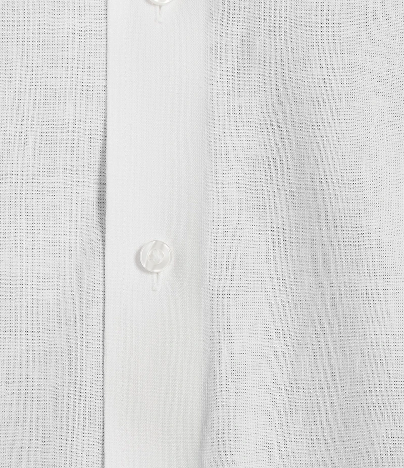 Daniel Cremieux Signature Label Non-Iron Solid Linen Long Sleeve Button Front Woven Shirt