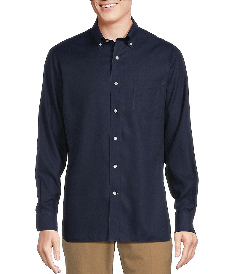 Daniel Cremieux Signature Label Non-Iron Solid Long Sleeve Woven Shirt