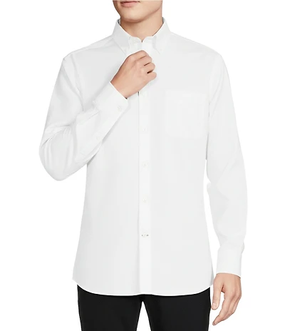 Daniel Cremieux Signature Label Non-Iron Solid Oxford Long Sleeve Woven Shirt
